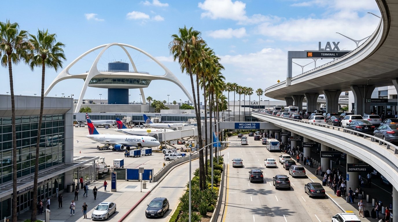 LAX Airport Terminal and Runway